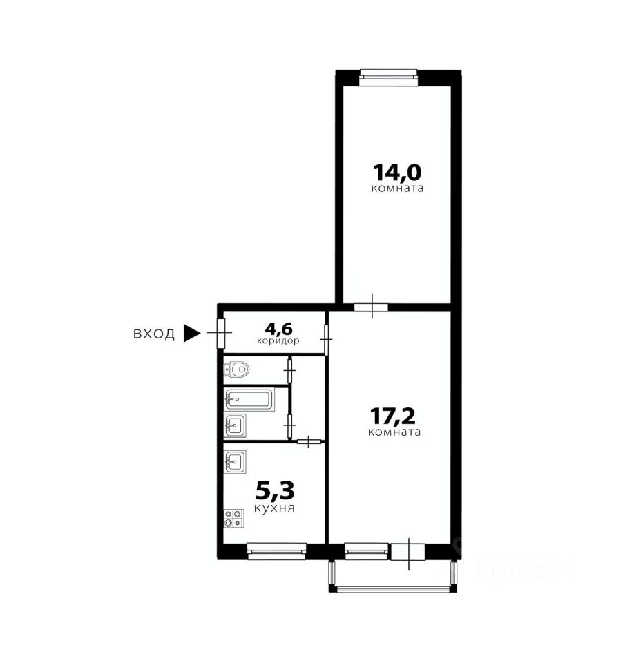 Продажа 2-комн квартиры на вторичном рынке Всеволожск, улица Вокка, 6к2