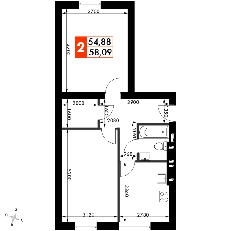 Продажа 2-комн квартиры в новостройке Апрелевка г., Декабристов ул.,  к. 46