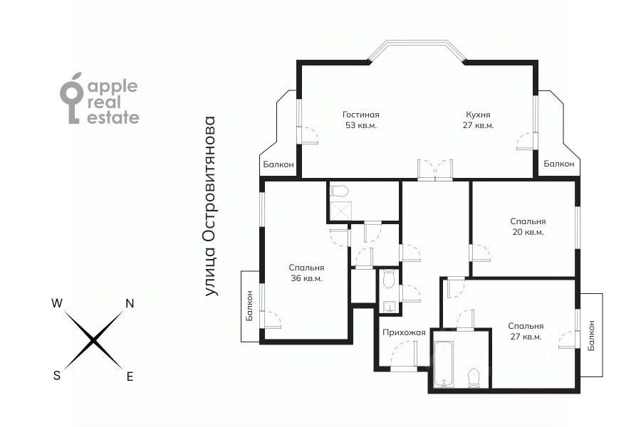 Продажа 4-комн квартиры на вторичном рынке улица Островитянова, 11К1