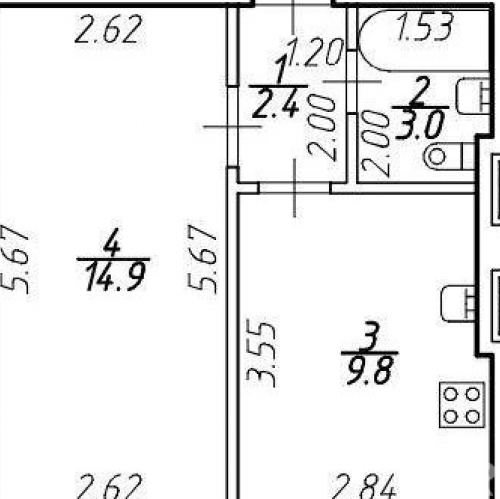 1-комн квартира Московское ш,  д. 256 к3 с1