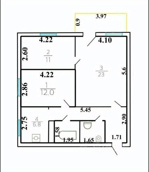 Продажа 3-комн квартиры на вторичном рынке проспект Мира, 186к1