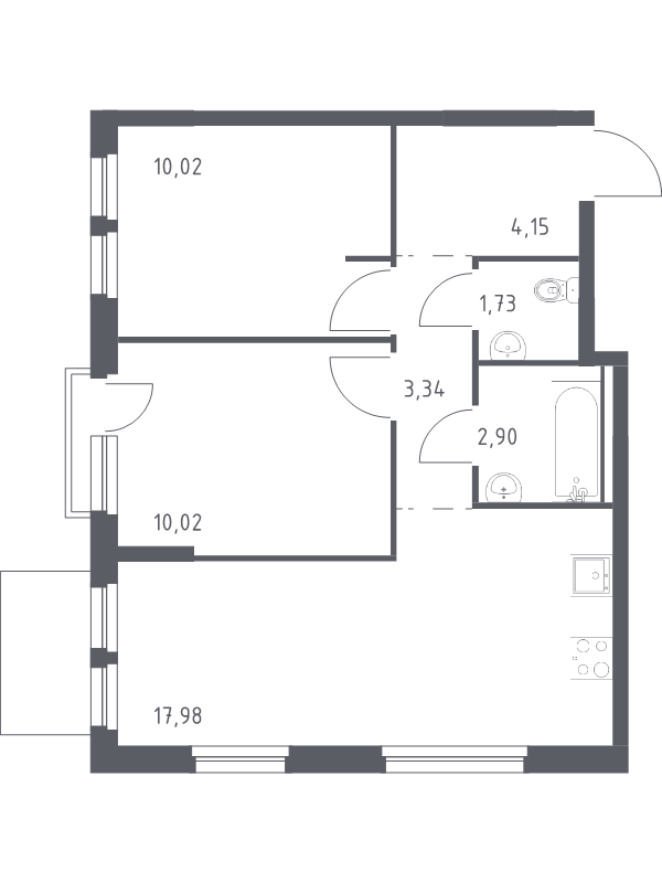 Продажа 2-комн квартиры в новостройке Новосаратовка д., Покровская Дорога ул.,  к. 1.3