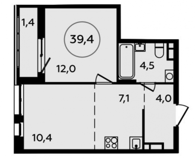 Планировка ЖК Скандинавия, 12 м2
