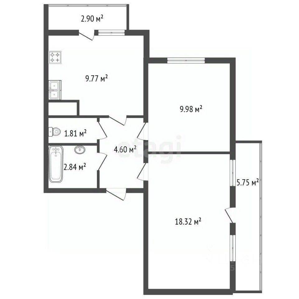 Продажа 2-комн квартиры на вторичном рынке д. Янино-2, улица Рябиновая, 30