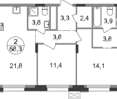 Продать Квартиры в новостройке Заречье п., Каштановая ул.   2.1