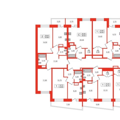 2-комн квартира пос. Бугры, улица Тихая, 13к3