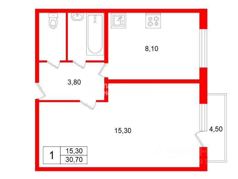 Продажа 1-комн квартиры на вторичном рынке Краснопутиловская улица, 121