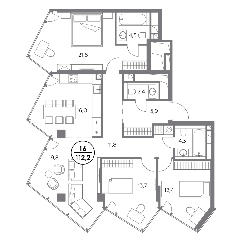 Продажа 3-комн квартиры в новостройке Москва г., Шлюзовая наб.,  к. 1
