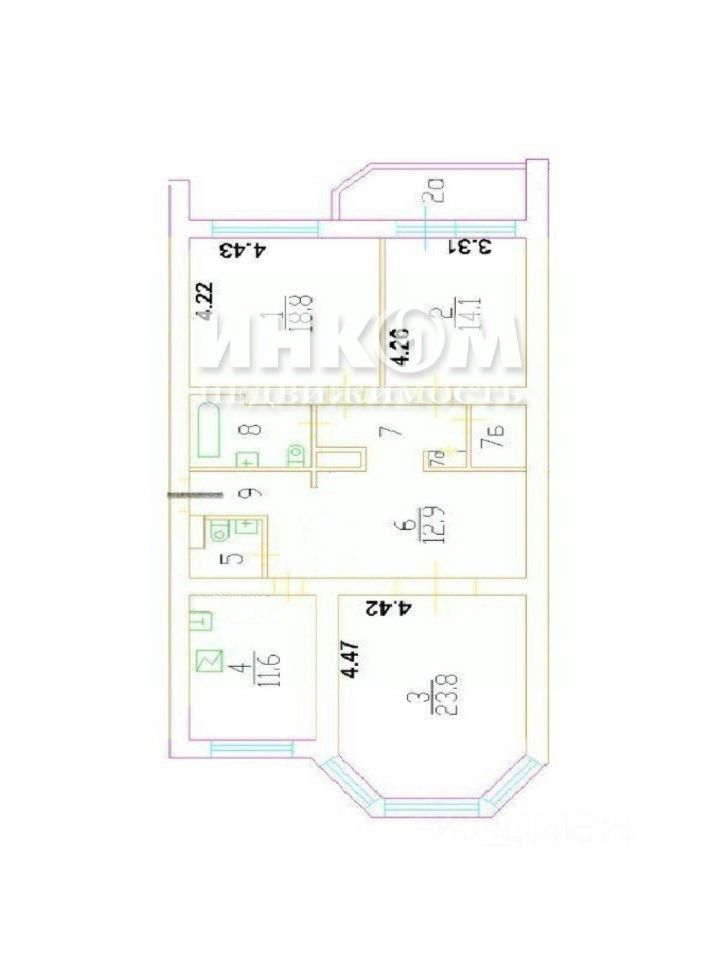 Продажа 3-комн квартиры на вторичном рынке Профсоюзная улица, 45К1