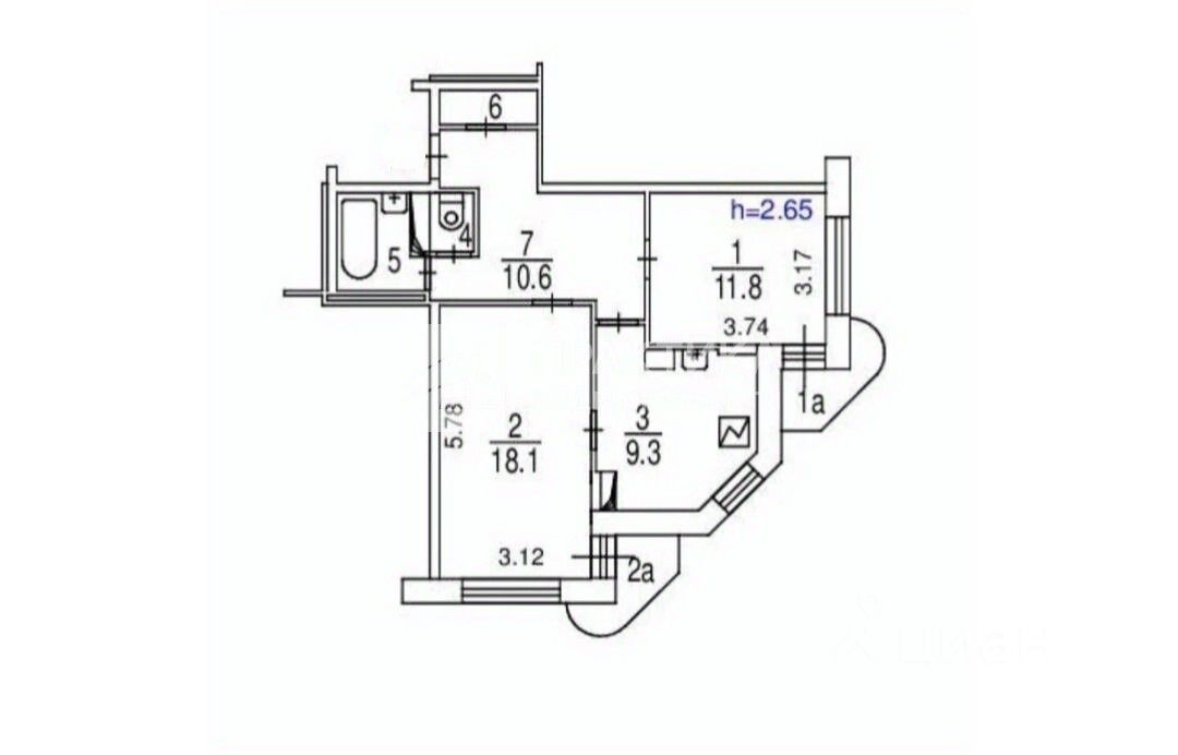 Продажа 2-комн квартиры на вторичном рынке улица Перерва, 39