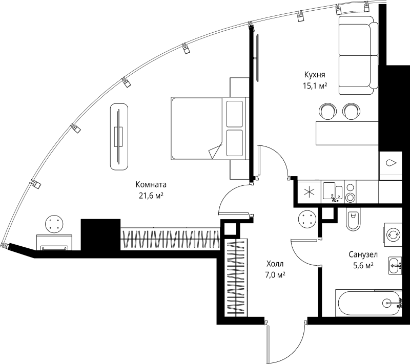 Продажа 1-комн квартиры в новостройке Москва г., 1-й Красногвардейский проезд,  к. 1