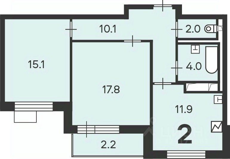 Продажа 2-комн квартиры на вторичном рынке Балаклавский проспект, 17