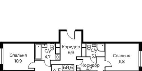 4-комн квартира Москва г., Намeткина ул.,  к. 1