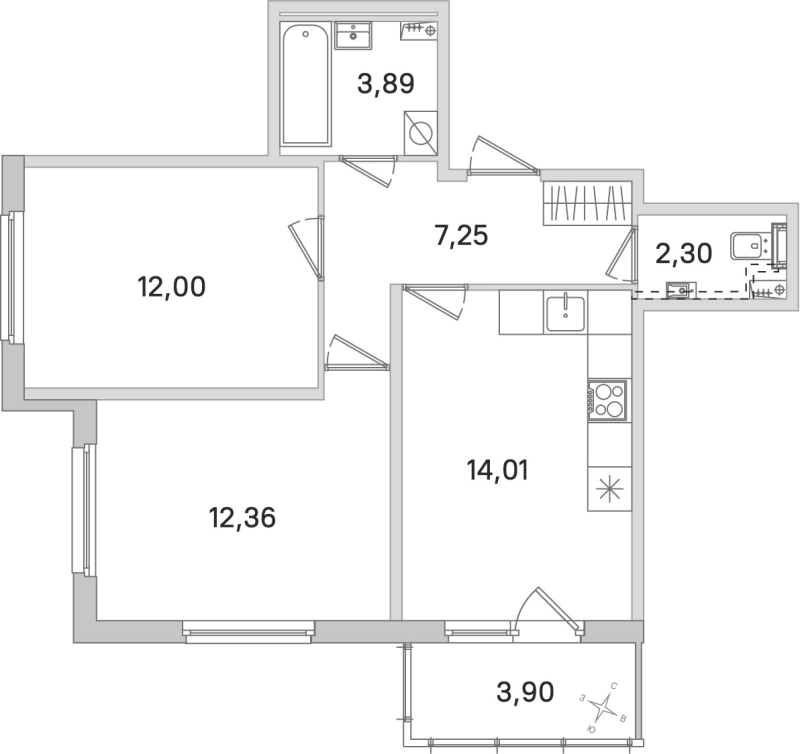 Продажа 2-комн квартиры в новостройке Стрельна п., Будённого пр-кт,  к. 5.5
