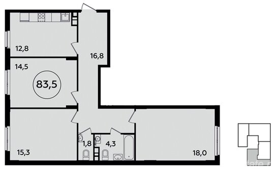 Продажа 3-комн квартиры на вторичном рынке Магеллана пр-т,  д. 2