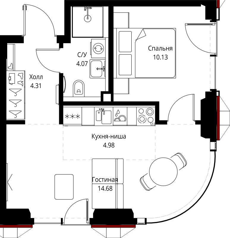 Продажа 1-комн квартиры в новостройке Москва г., Верейская ул.,  к. SET.2.С