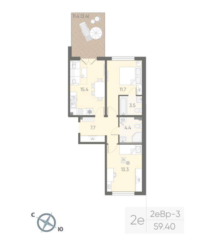 Продажа 2-комн квартиры в новостройке Шушары п., Пулковское ш.,  к. 2