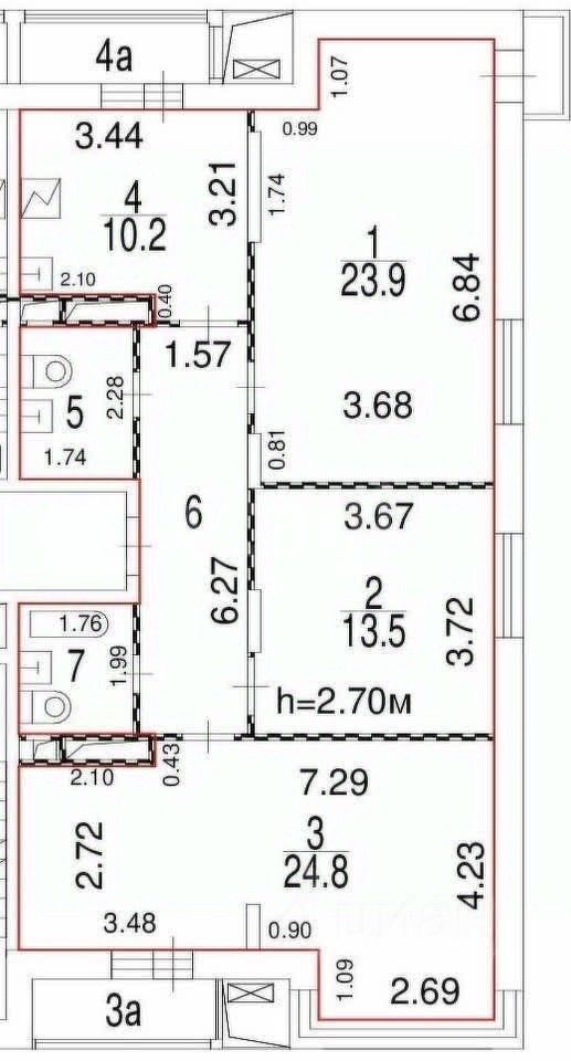 Продажа 3-комн квартиры на вторичном рынке улица Черное Озеро, 4