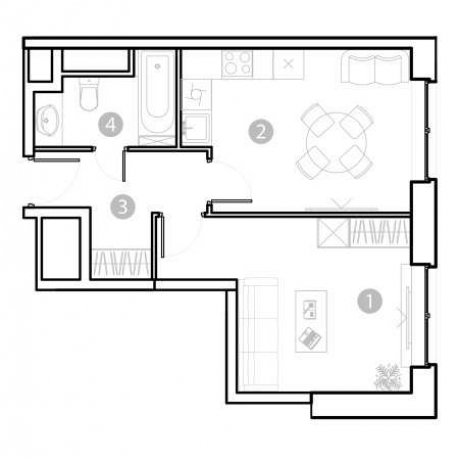 Планировка ЖК EVOPARK Сокольники, 14.24 м2