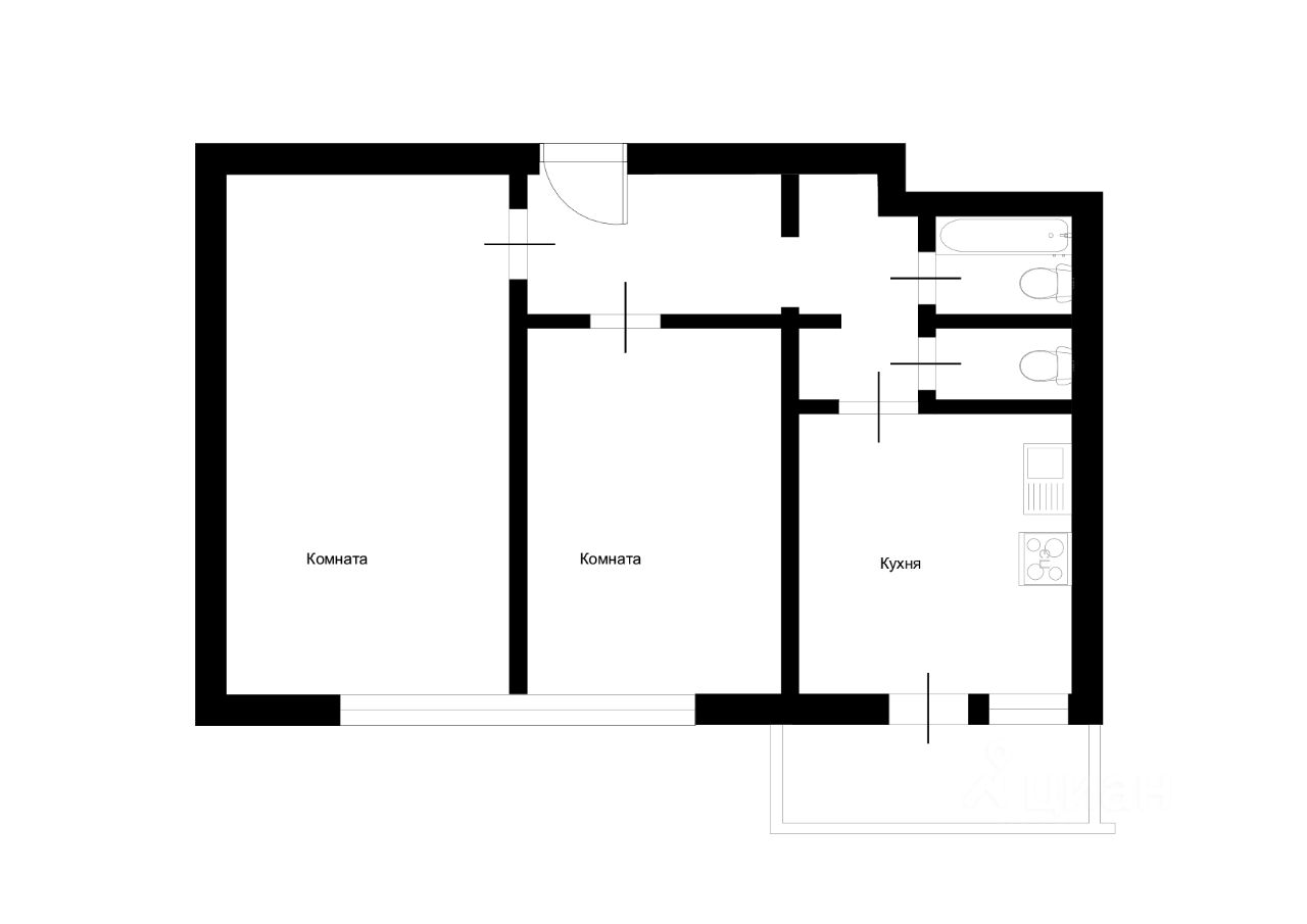 Продажа 2-комн квартиры на вторичном рынке Варшавское шоссе, 154К3