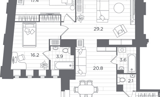Продажа 3-комн квартиры на вторичном рынке ул Профессора Попова,  д. 26,  к. 2