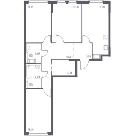 Продажа 3-комн квартиры в новостройке Колпино г., Загородная ул.,  к. 33