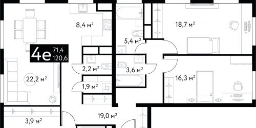 4-комн квартира Большая Спасская улица