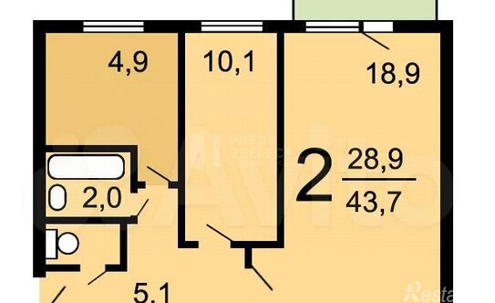 Продажа 2-комн квартиры на вторичном рынке ул Кременчугская,  д. 44,  к. 1