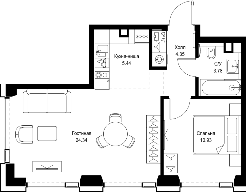 Продажа 1-комн квартиры в новостройке Москва г., Верейская ул.,  к. SET.2.А