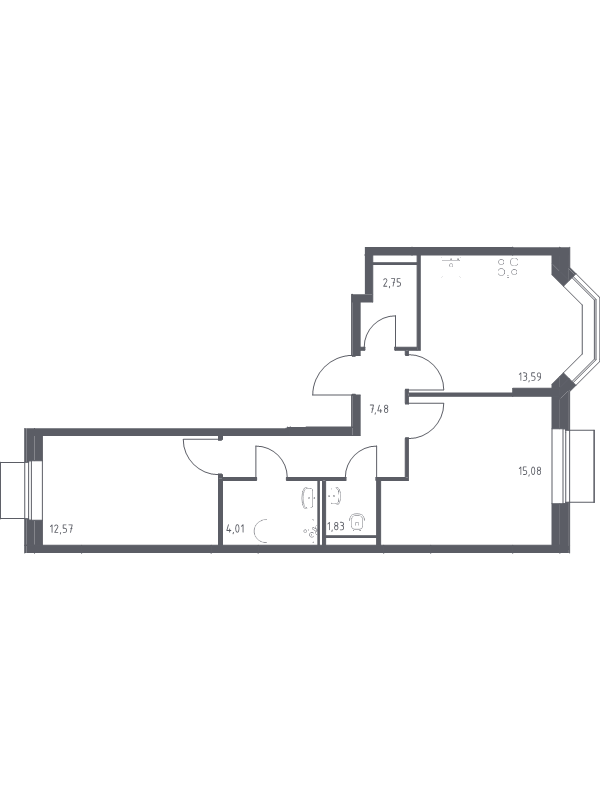 Продажа 2-комн квартиры в новостройке Москва г., Донецкая ул.,  к. 2