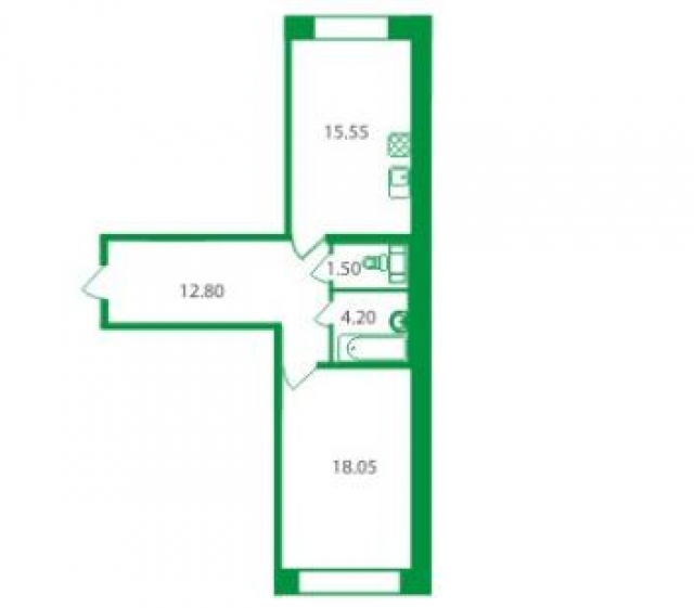 Планировка ЖК Янинский Каскад, 28.8 м2
