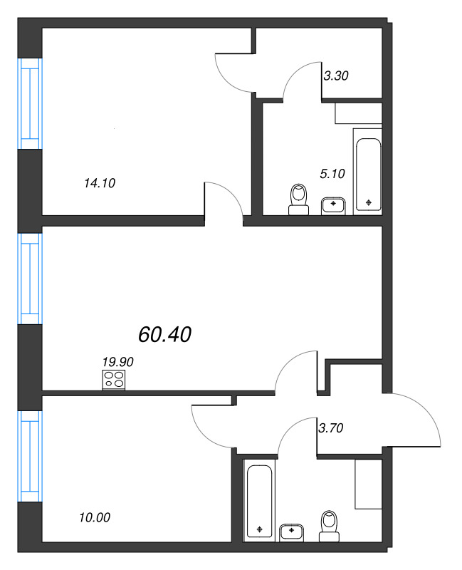 Продажа 2-комн квартиры в новостройке Санкт-Петербург г., Шкиперский проток,  к. 1.1