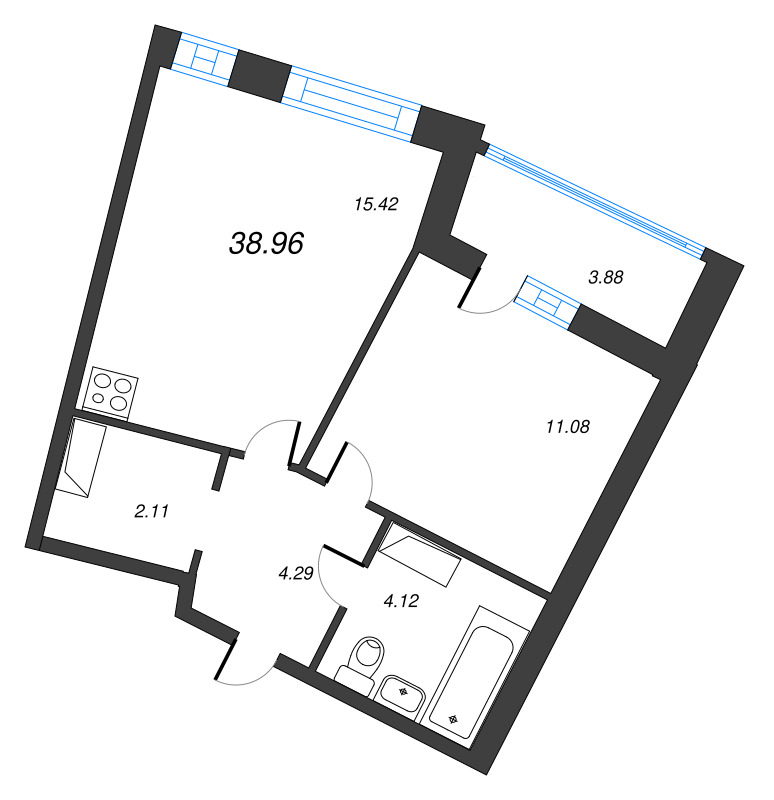 Продажа 1-комн квартиры в новостройке Мурино п., Оборонная ул.,  к. 1