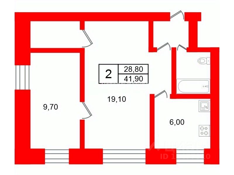 Продажа 2-комн квартиры на вторичном рынке д. Гостицы, 3