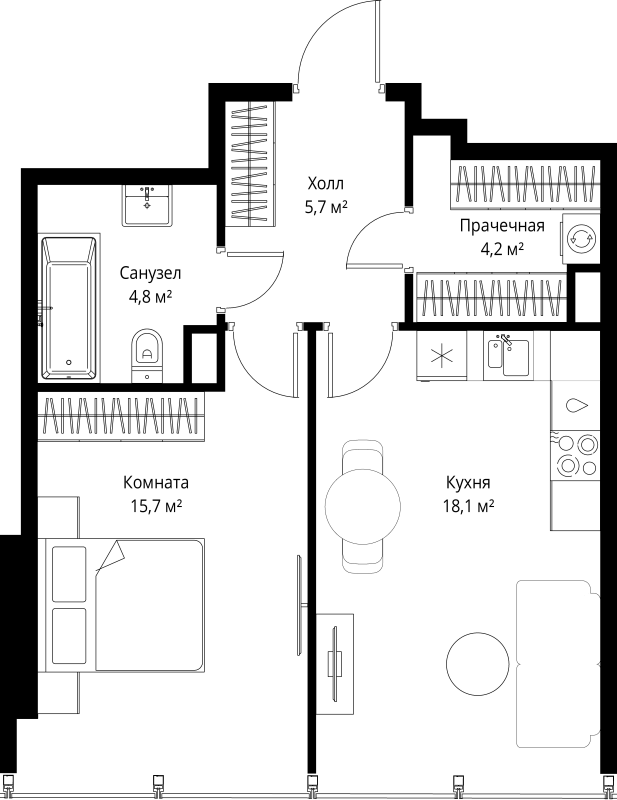 Продажа 1-комн квартиры в новостройке Москва г., 1-й Красногвардейский проезд,  к. 1