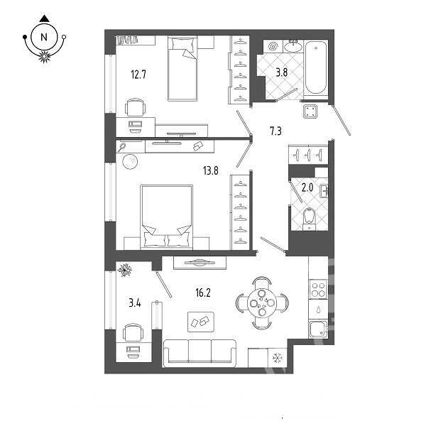 Продажа 2-комн квартиры на вторичном рынке Измайловский бул. ,  д. 11,  к. 1