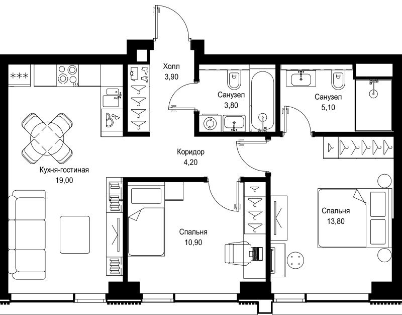 Продажа 2-комн квартиры в новостройке Москва г., Вишнёвая ул.,  к. 2