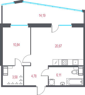 Продажа 1-комн квартиры в новостройке Пушкин г, Лесное п,  к. 1.2