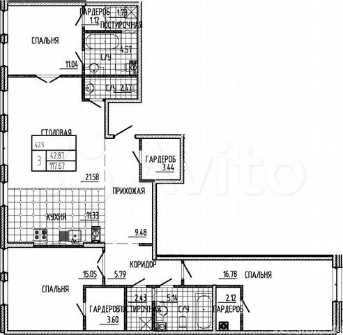 Продажа 3-комн квартиры в новостройке 19-я линия,  д. 4