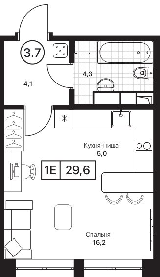 Продажа студии Пушкино г., Нижняя ул.,  к. 2