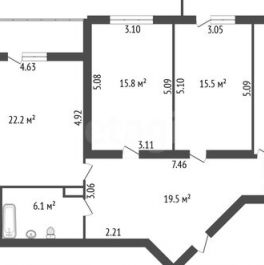 Продажа 3-комн квартиры на вторичном рынке Кораблестроителей ул,  д. 44,  к. 1