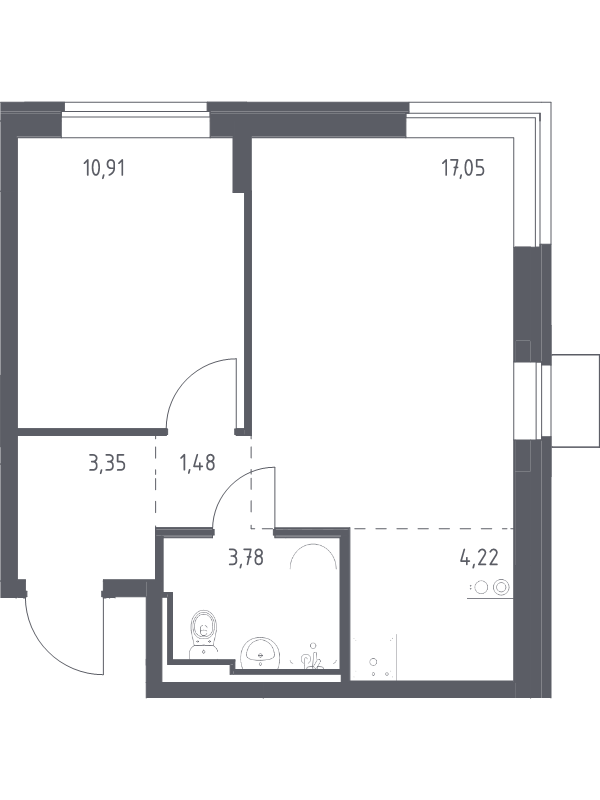Продажа 1-комн квартиры в новостройке Богданиха д., Красная Слобода ул.,  к. 7.3