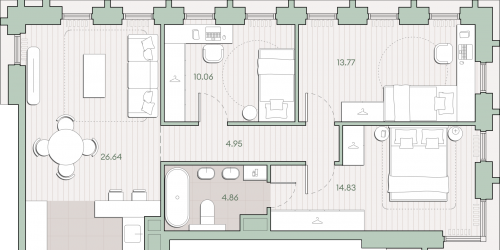 3-комн квартира ул. Ивана Франко, земельный участок 22/1