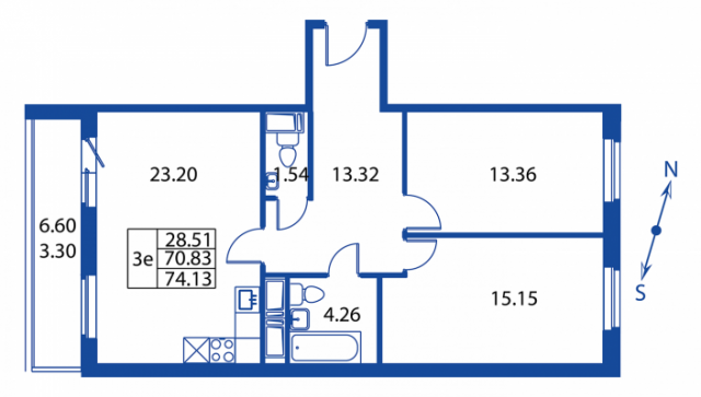 Планировка ЖК Полис на Неве, 28.51 м2