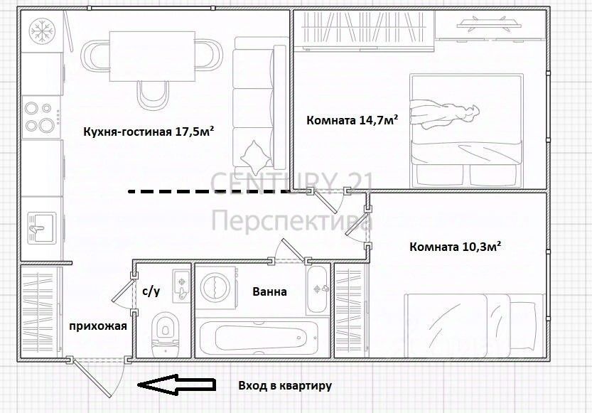Продажа 2-комн квартиры на вторичном рынке Новохохловская улица, 15к3