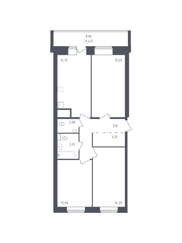 Продажа 3-комн квартиры в новостройке Санкт-Петербург г., Славянская ул.,  к. 39
