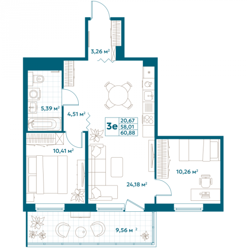 2-комн квартира Москва г., Новоостаповская ул.,  к. Flow
