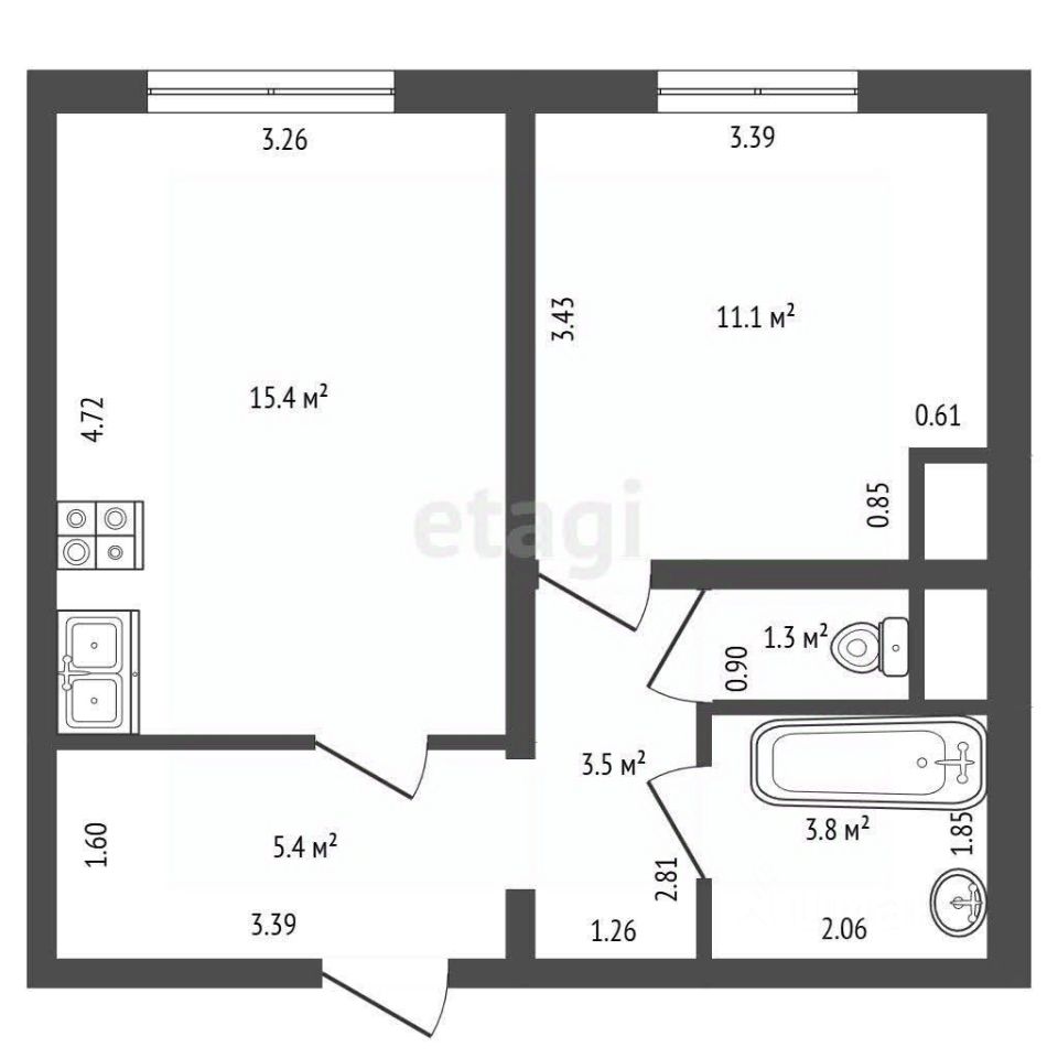 Продажа 1-комн квартиры на вторичном рынке Южное шоссе, 53к4