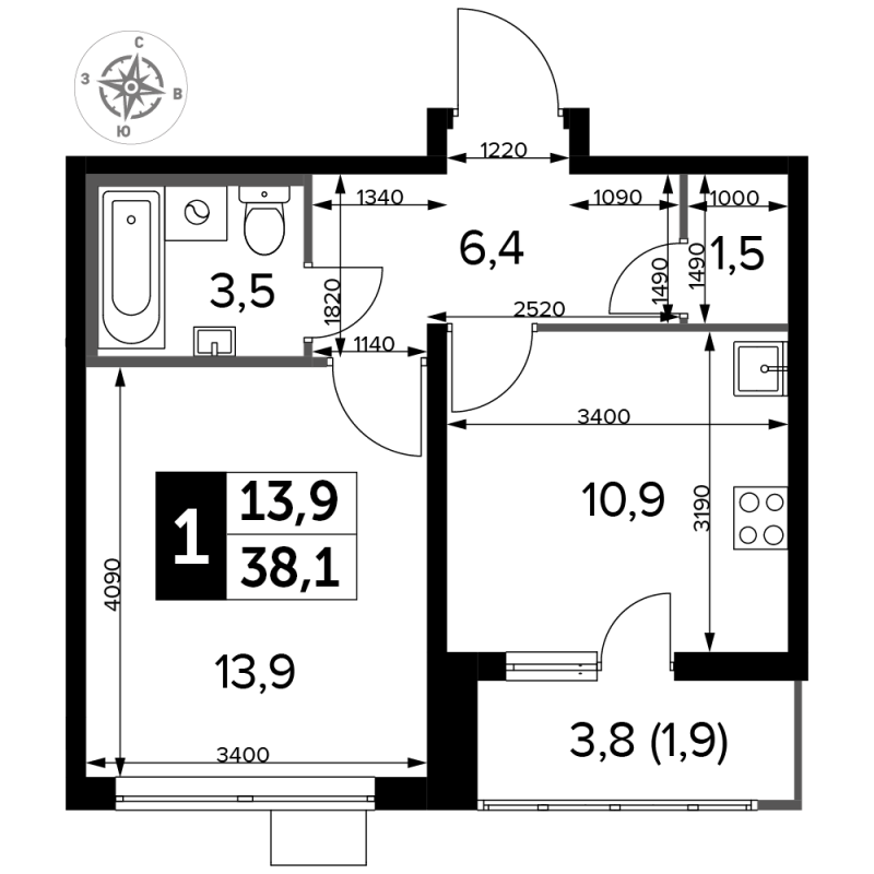 Продажа 1-комн квартиры в новостройке Люберцы г, Проектируемый проезд № 4037,  к. 5.1