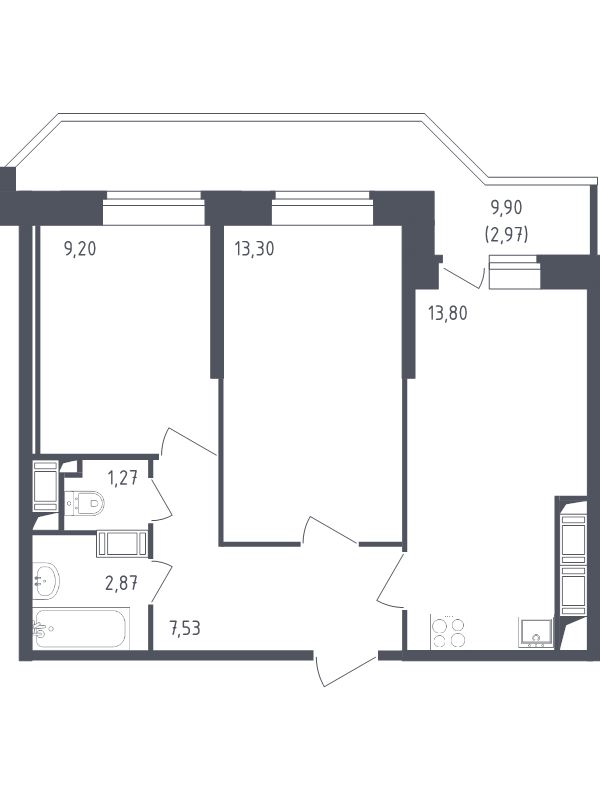 Продажа 2-комн квартиры в новостройке Санкт-Петербург г., Славянская ул.,  к. 4